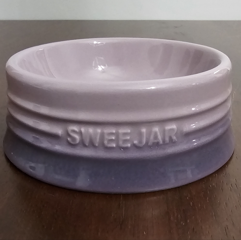 Small Purple Ceramic Dog Cat Bowl